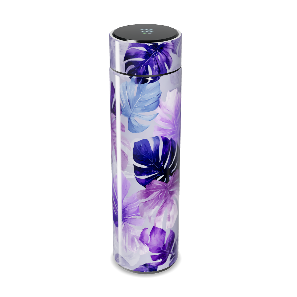 Garrafa Térmica Touch - Floral Roxa Digital