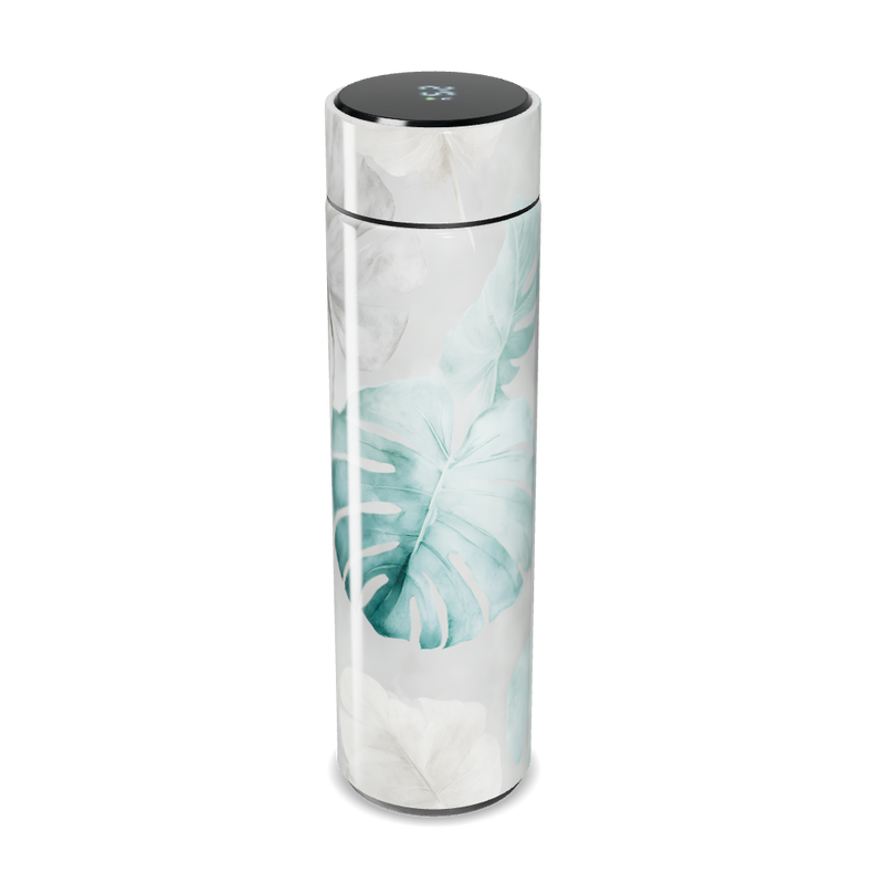 Garrafa Térmica Touch - Folhas Verde Branca