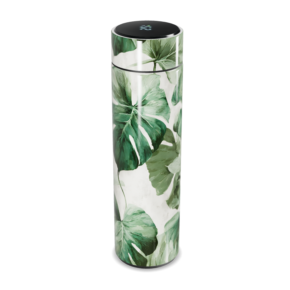 Garrafa Térmica Touch - Folhagem Verde Inox