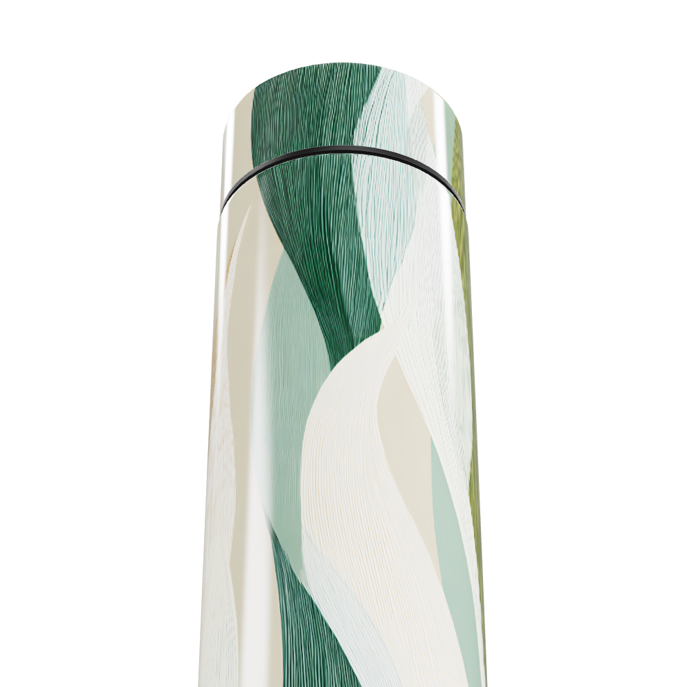 Garrafa Térmica Touch - Verde com Estampa Ondulada