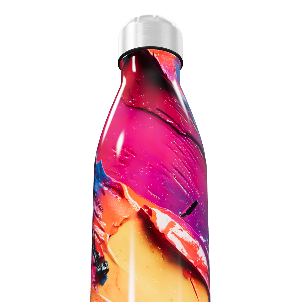 Garrafa Inox - Estampa Colorida Abstrata
