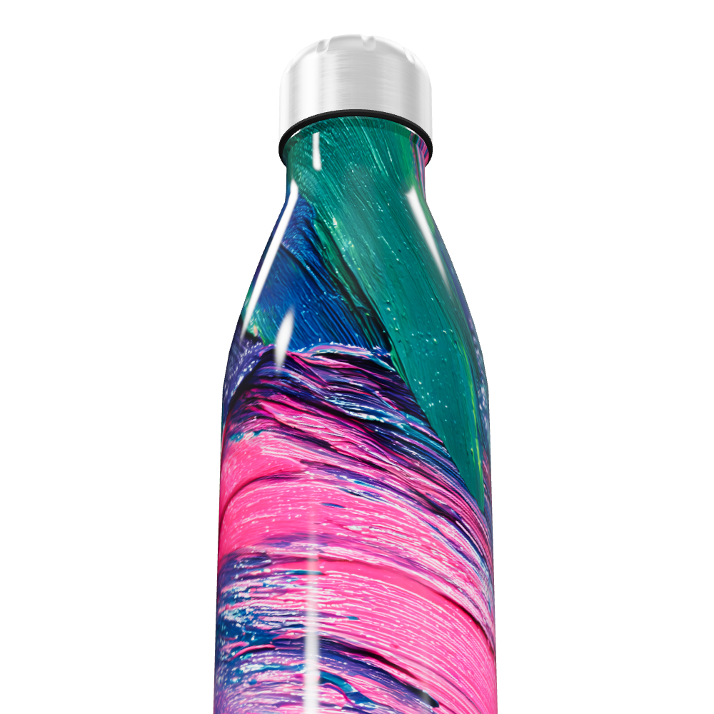 Garrafa Inox - Estampa Colorida Abstrata