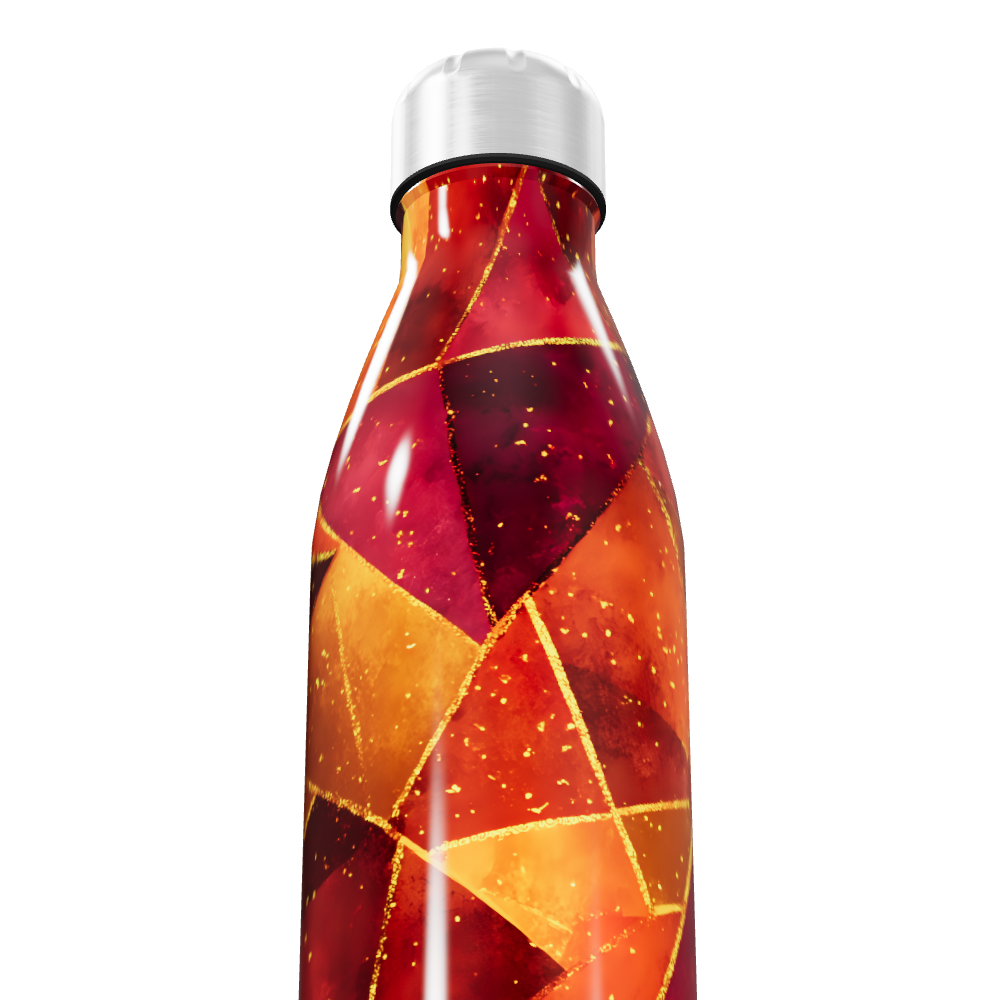 Garrafa Inox - Estampa Geométrica Colorida