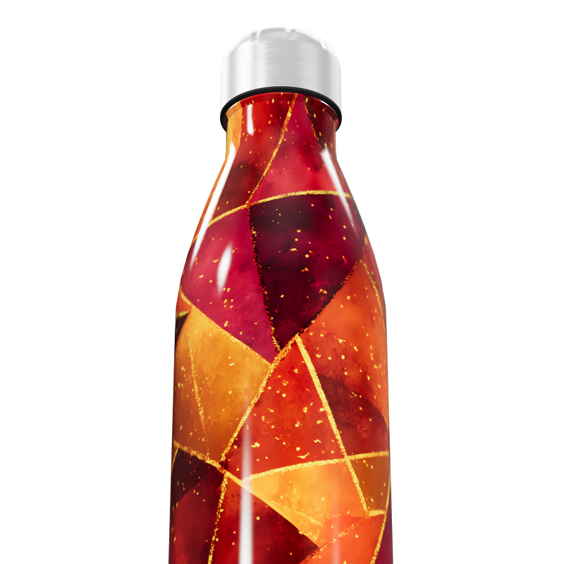Garrafa Inox - Estampa Geométrica Colorida