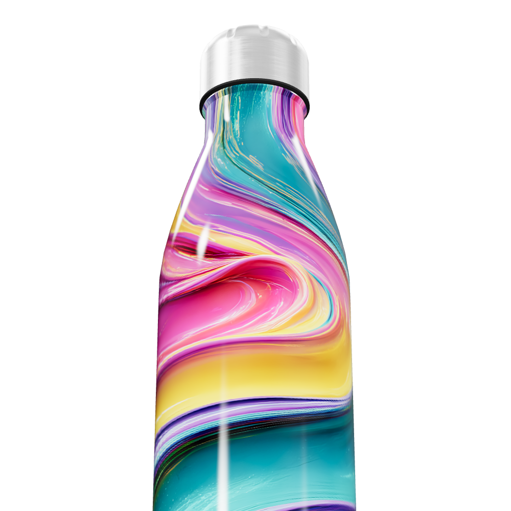 Garrafa Inox - Estampa Colorida Abstrata