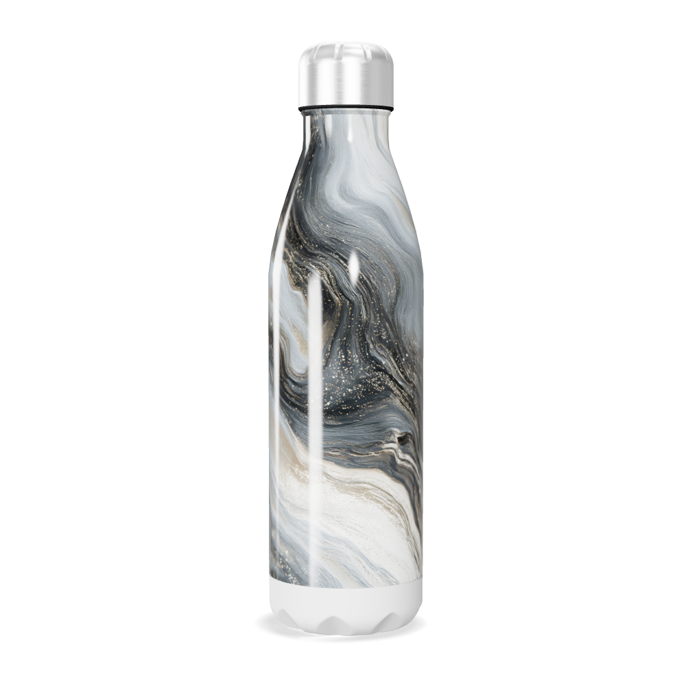 Garrafa Inox Mármore Preto e Branco