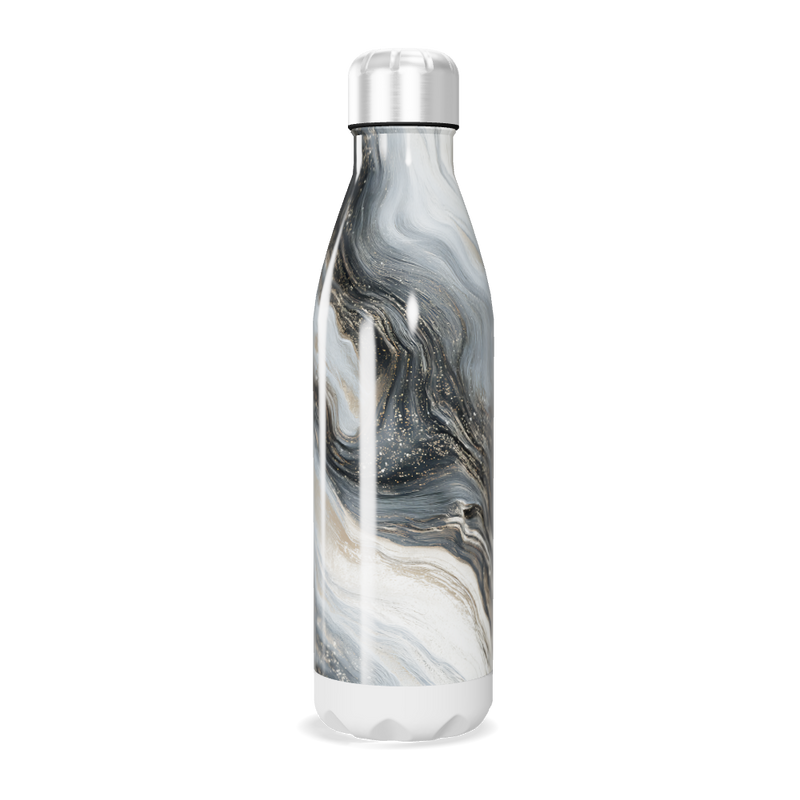 Garrafa Inox Mármore Preto e Branco