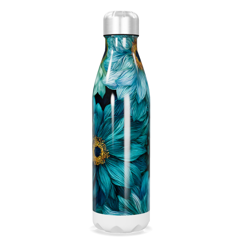 Garrafa Inox - Floral Azul