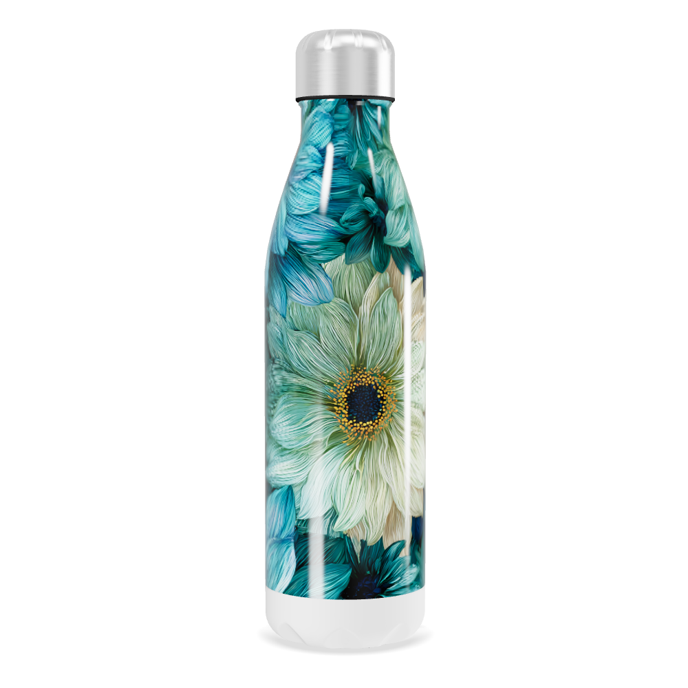 Garrafa Inox - Floral Azul