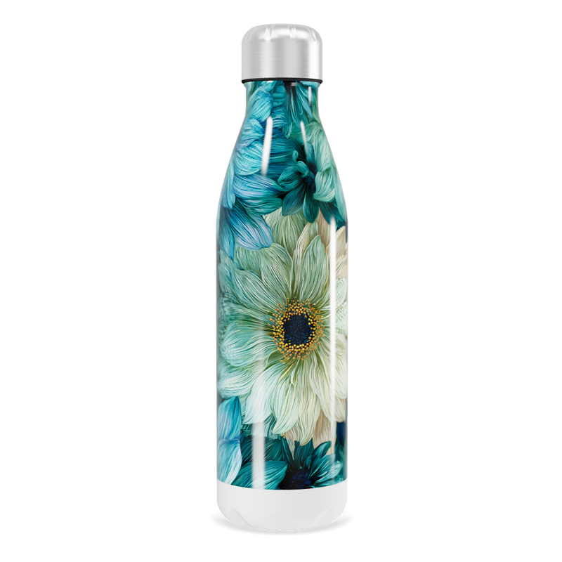 Garrafa Inox - Floral Azul