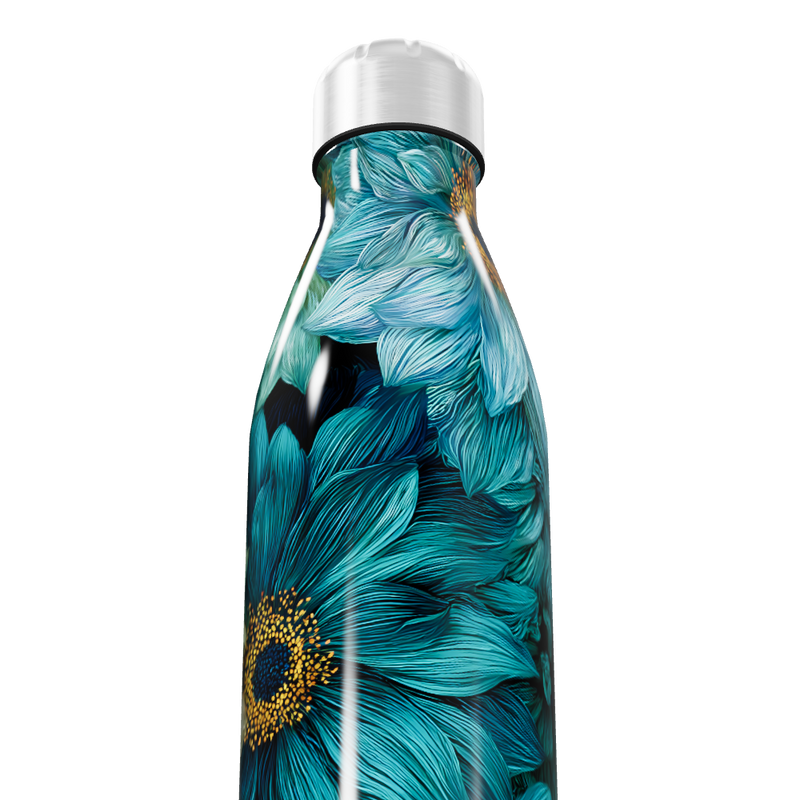 Garrafa Inox - Floral Azul
