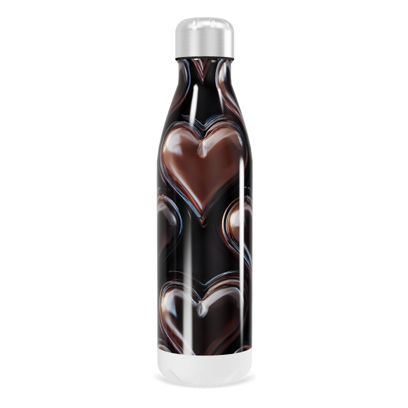 Garrafa Inox Corações Preta 750ml