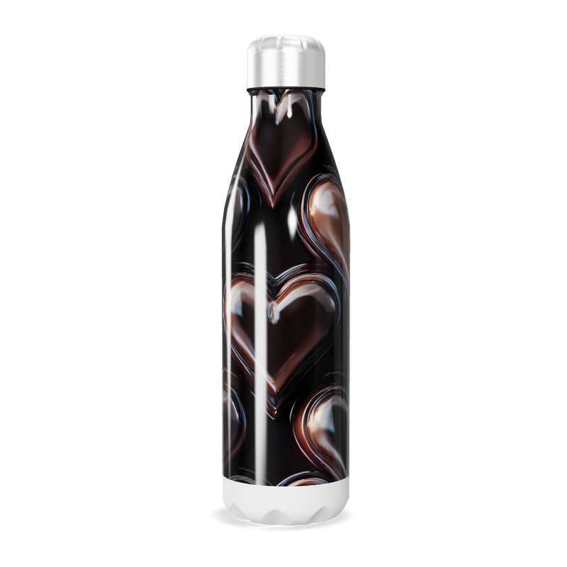 Garrafa Inox Corações Preta 750ml