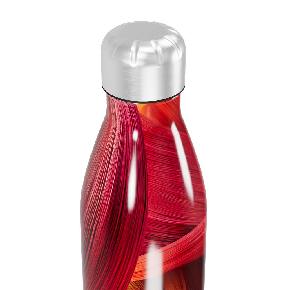 Garrafa Inox - Estampa Vermelha Abstrata