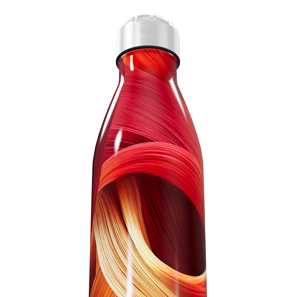 Garrafa Inox - Estampa Vermelha Abstrata