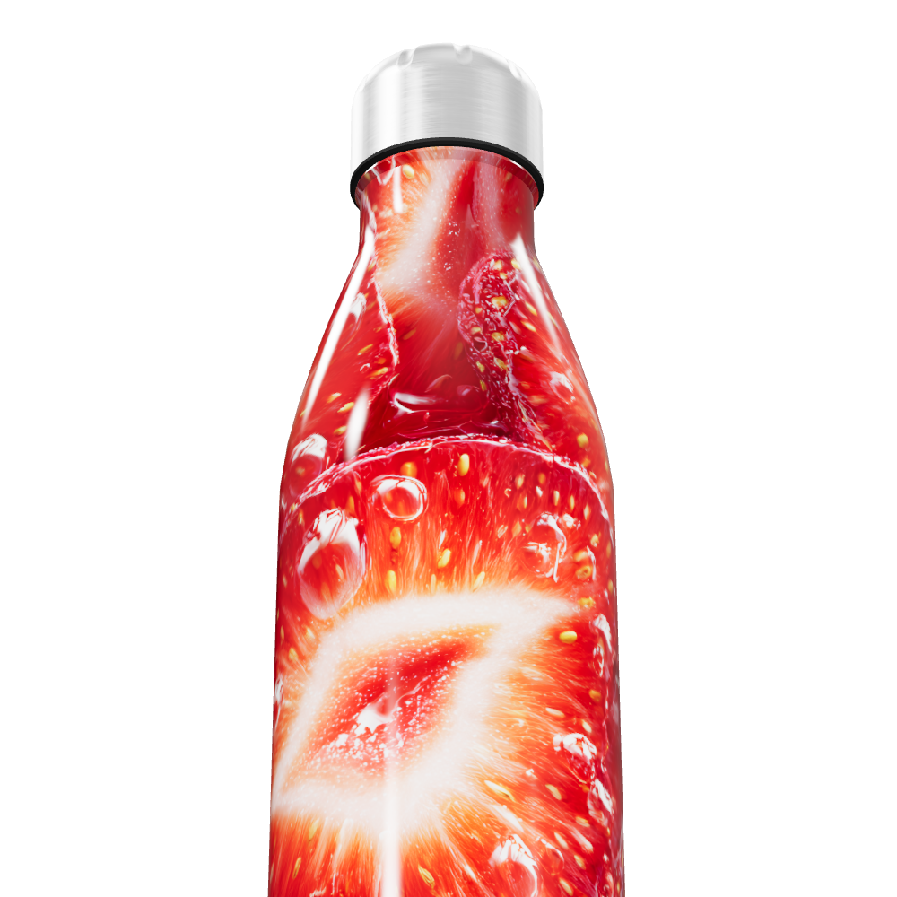 Garrafa Inox - Estampa Morango 500ml