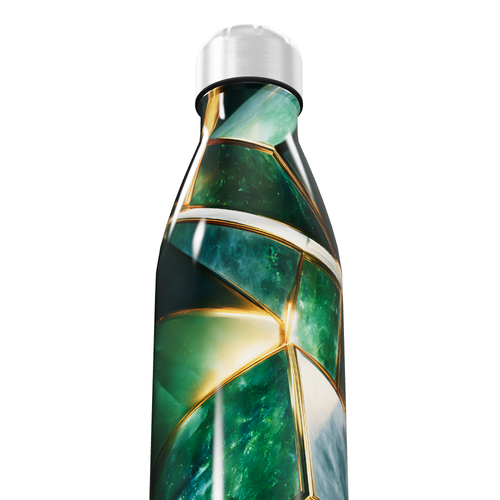 Garrafa Inox - Verde Geométrica