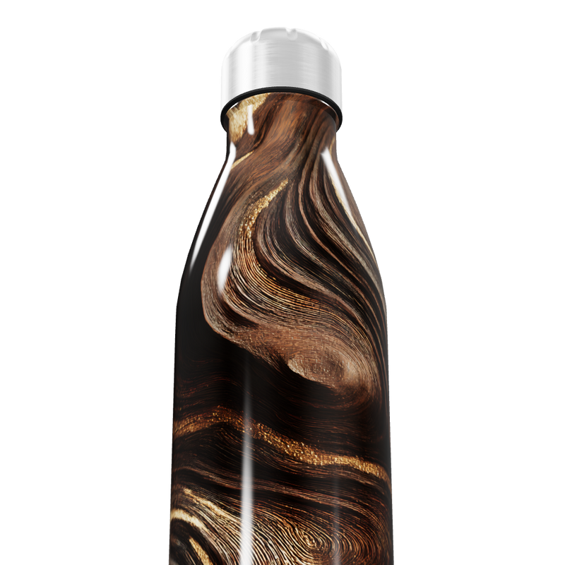 Garrafa Inox - Estampa Marrom Abstrata