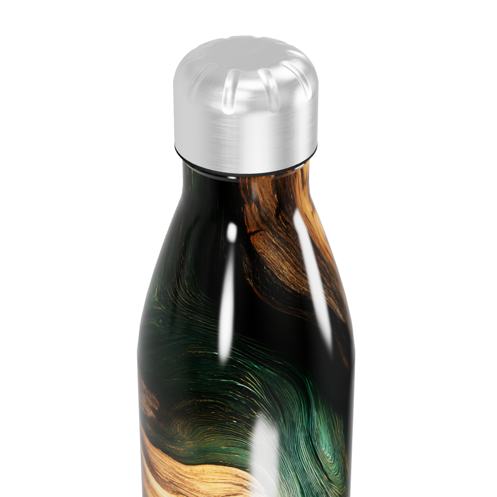 Garrafa Inox Estampa Madeira Verde