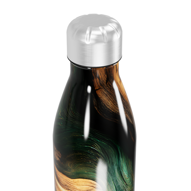 Garrafa Inox Estampa Madeira Verde