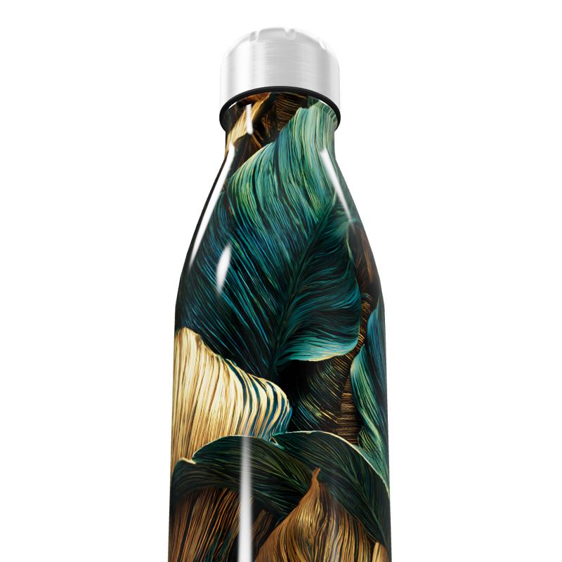 Garrafa Inox - Estampa Folhagem Colorida