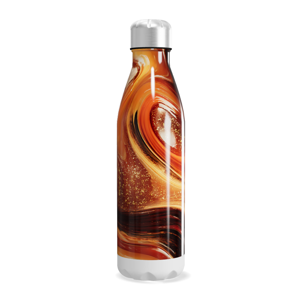 Garrafa Inox - Estampa Abstrata Laranja