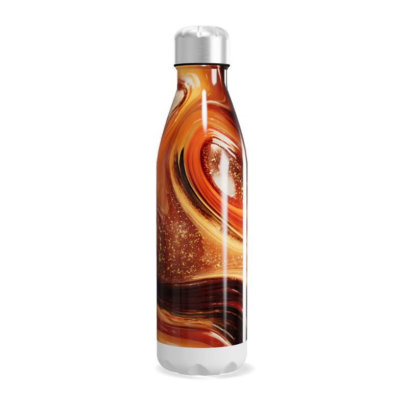 Garrafa Inox - Estampa Abstrata Laranja