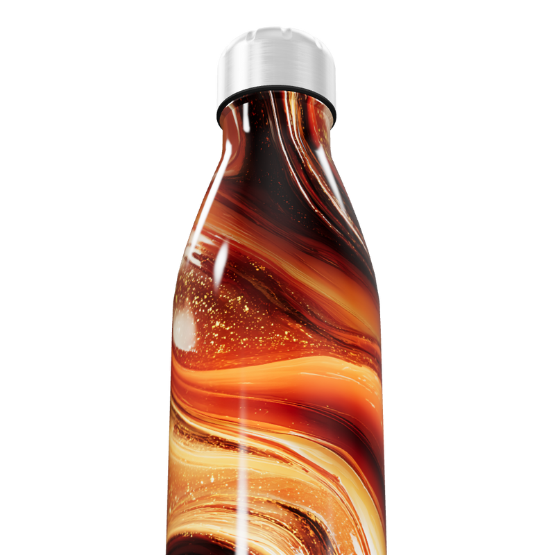 Garrafa Inox - Estampa Abstrata Laranja