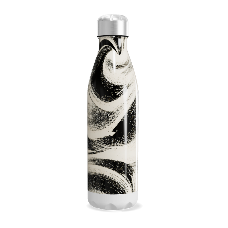 Garrafa Inox - Estampa Abstrata Preto e Branco