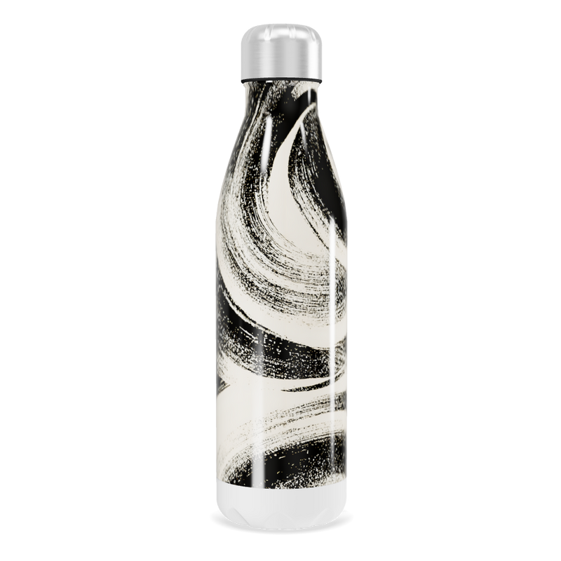 Garrafa Inox - Estampa Abstrata Preto e Branco