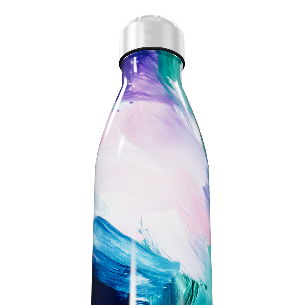 Garrafa Inox - Estampa Azul e Rosa