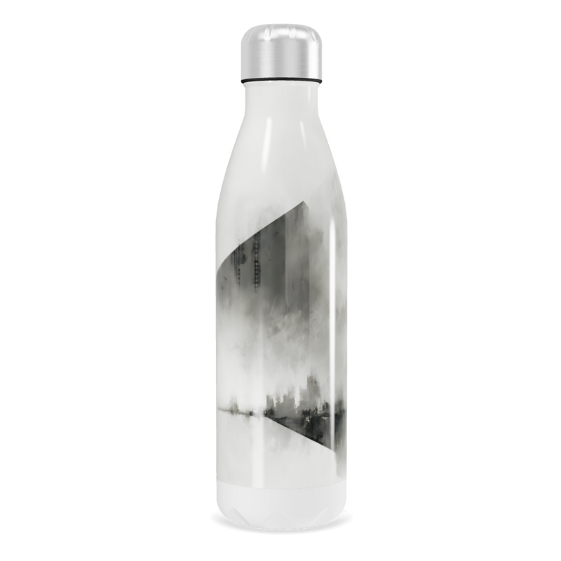 Garrafa Inox - Branco com Estampa Abstrata