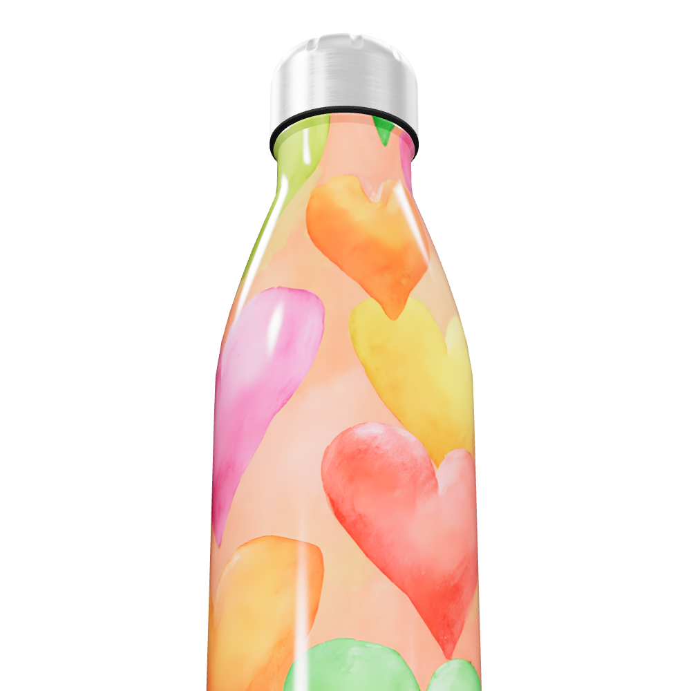 Garrafa Inox - Corações Coloridos