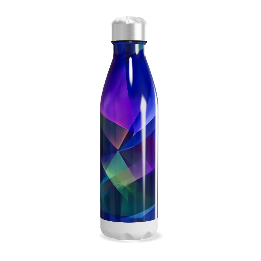 Garrafa Inox - Azul com Estampa Geométrica