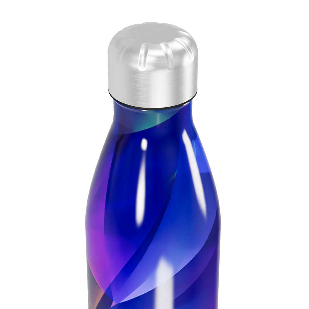 Garrafa Inox - Azul com Estampa Geométrica