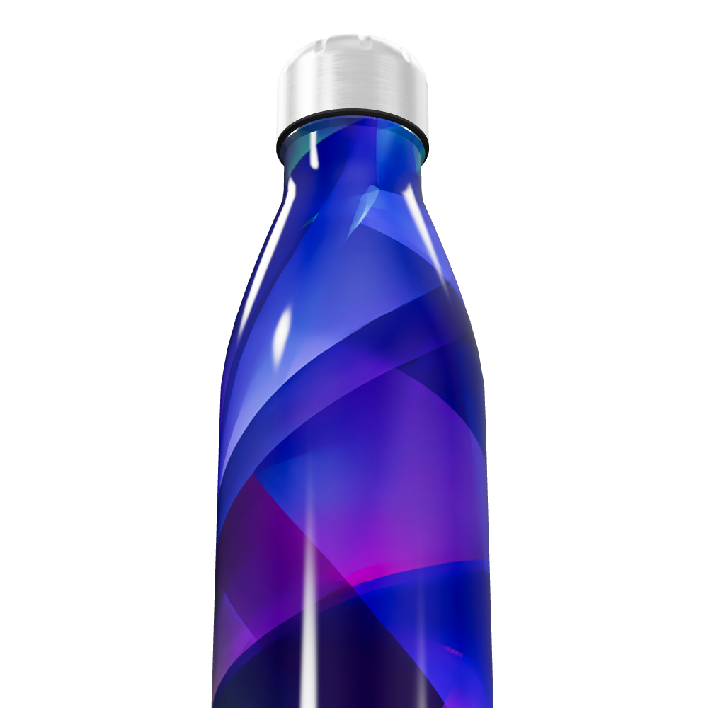 Garrafa Inox - Azul com Estampa Geométrica