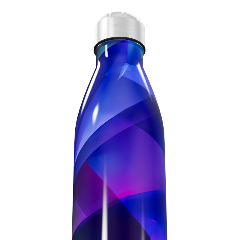 Garrafa Inox - Azul com Estampa Geométrica