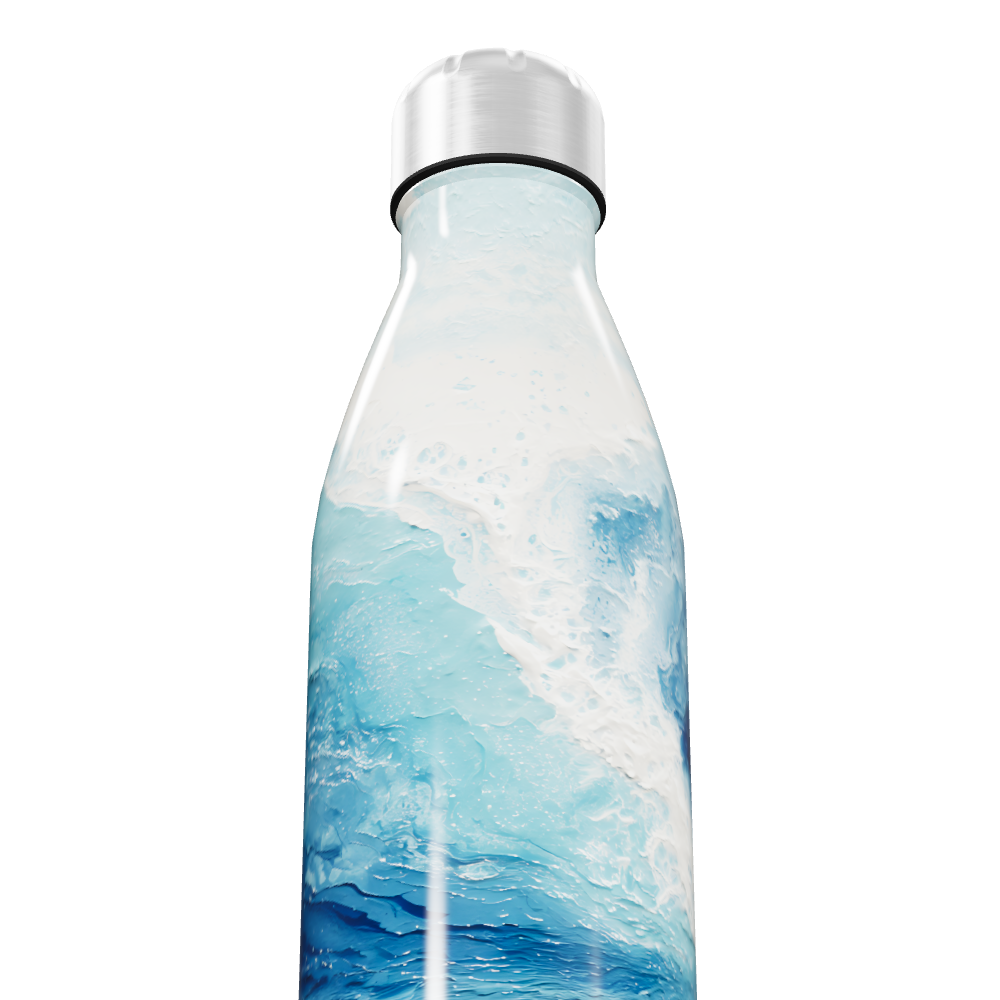 Garrafa Inox - Estampa Oceano Azul