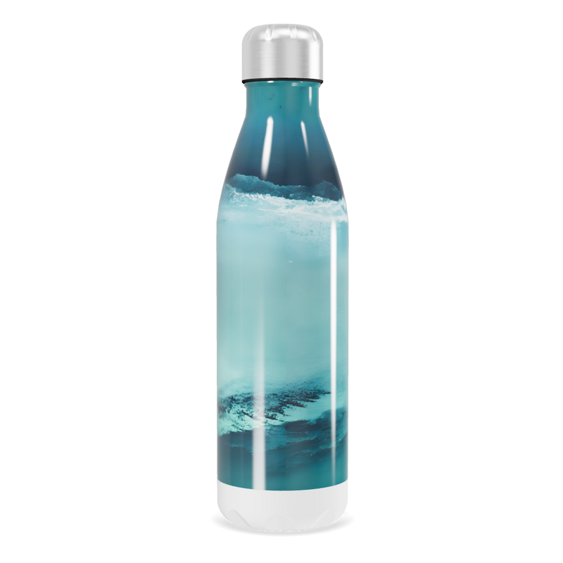 Garrafa Inox - Azul com Estampa Oceano
