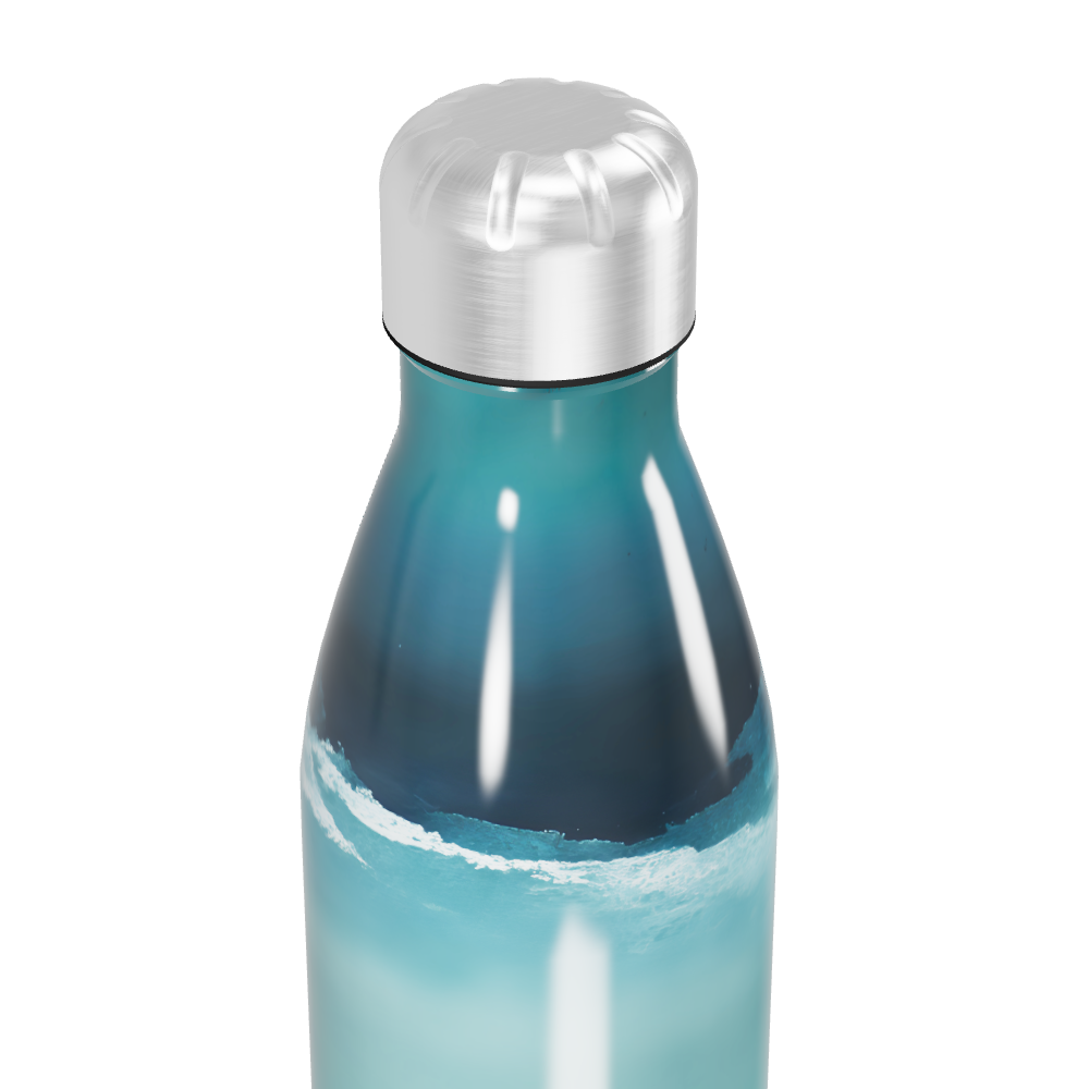 Garrafa Inox - Azul com Estampa Oceano