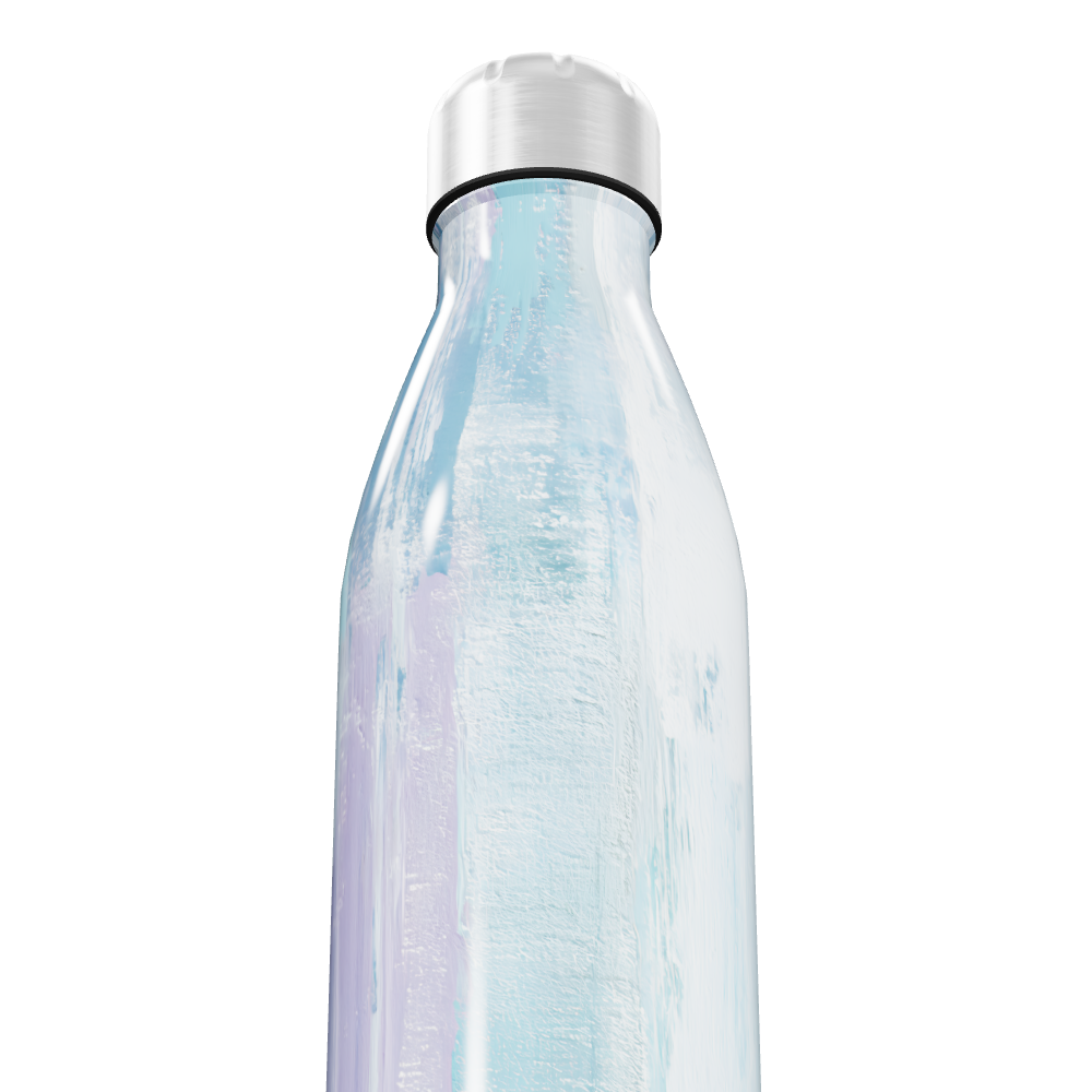 Garrafa Inox - Branco com Tons Pastel