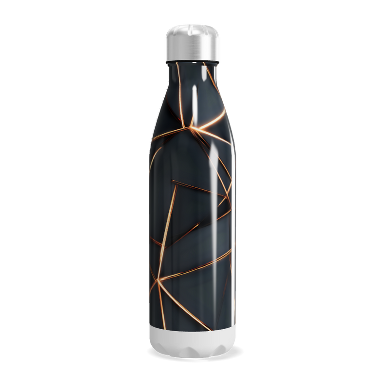 Garrafa Inox - Preta com Detalhes Dourados