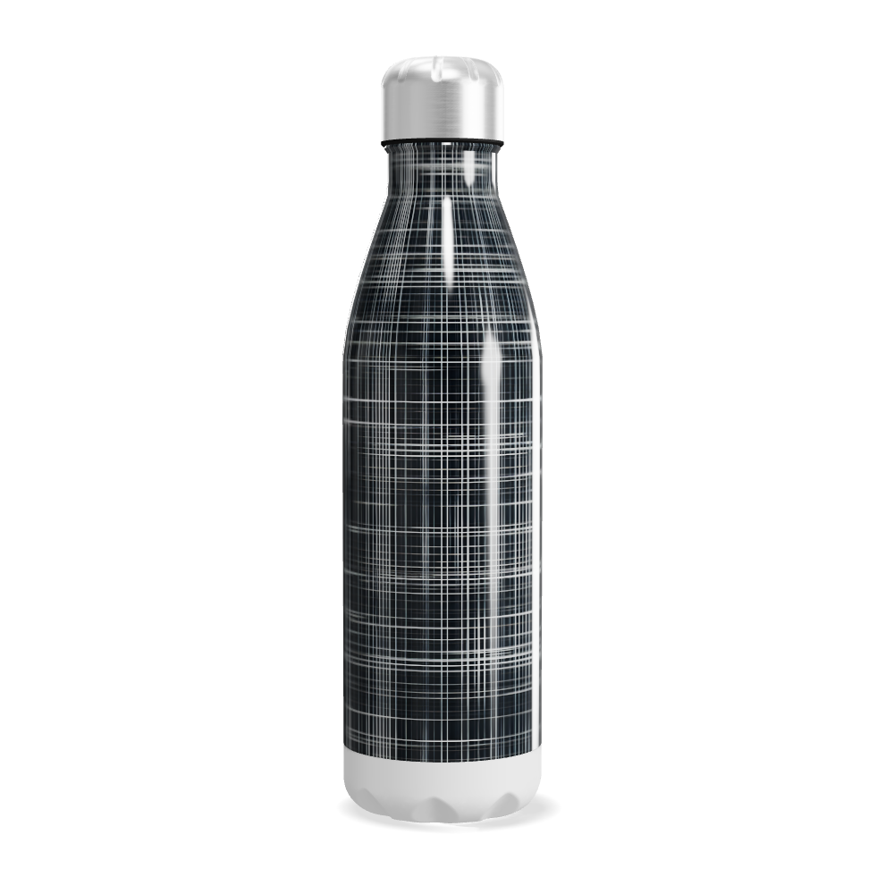 Garrafa Inox - Estampa Xadrez Preta
