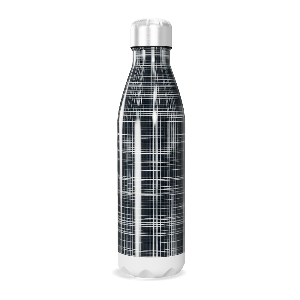 Garrafa Inox - Estampa Xadrez Preta