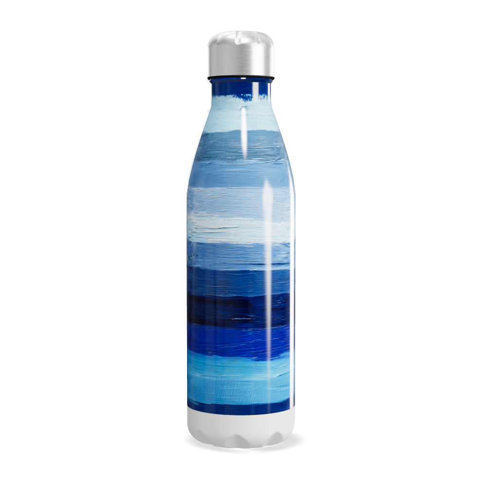 Garrafa Inox - Azul com listras