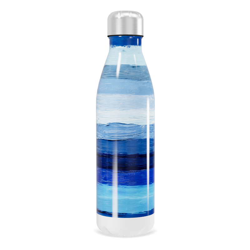 Garrafa Inox - Azul com listras