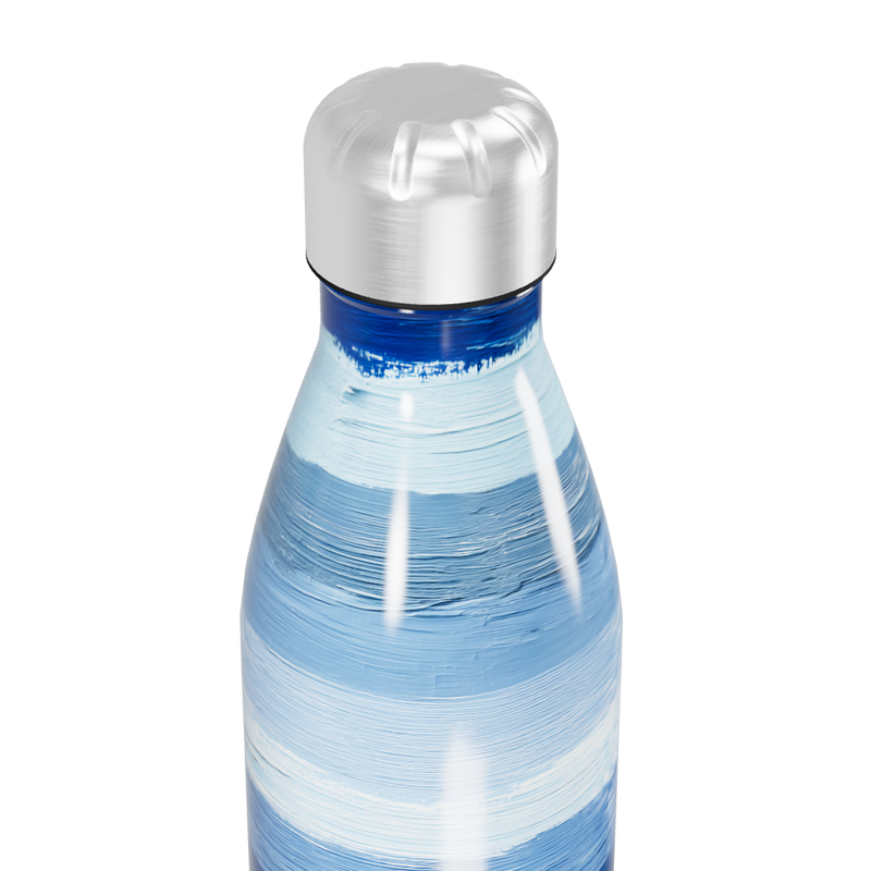 Garrafa Inox - Azul com listras