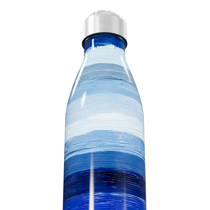 Garrafa Inox - Azul com listras