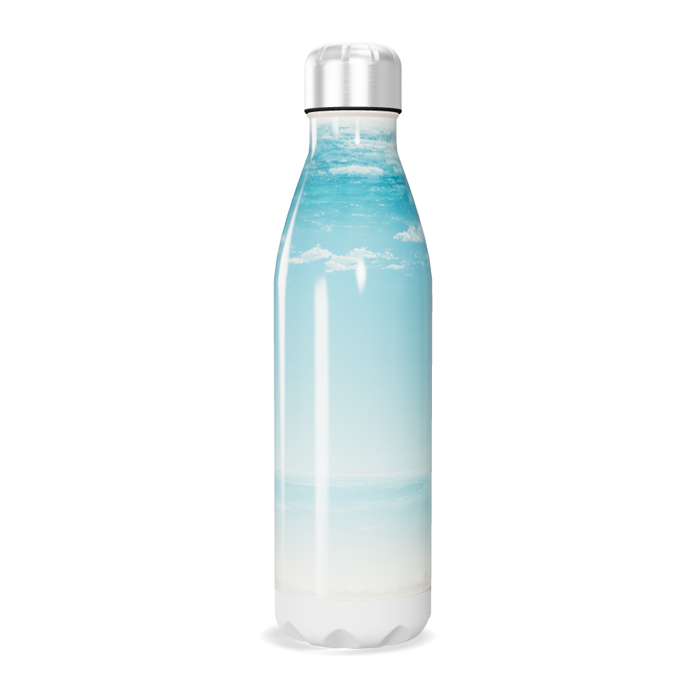 Garrafa Inox - Estampa Praia Azul
