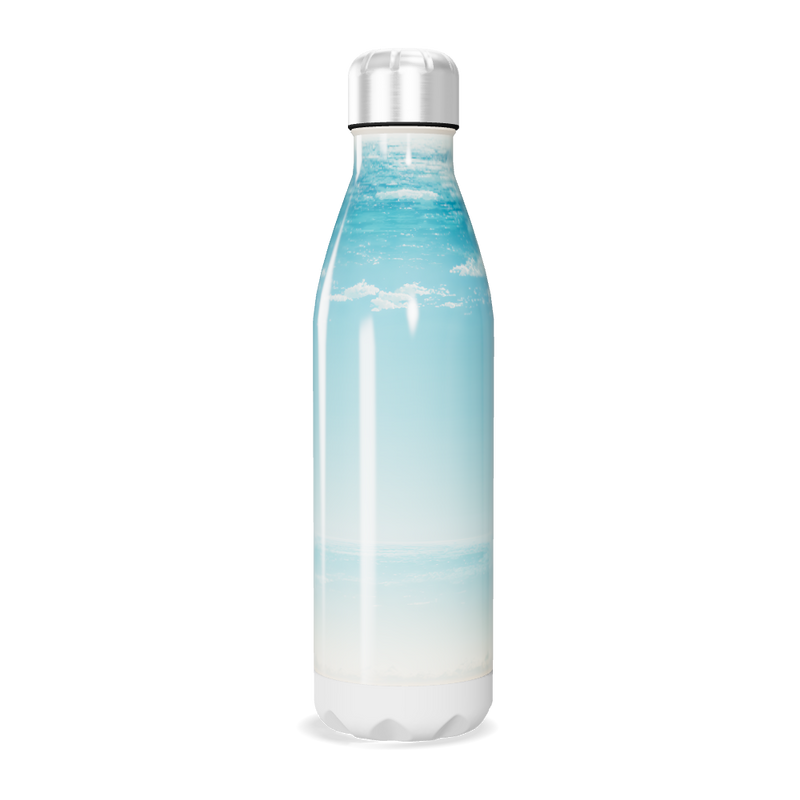 Garrafa Inox - Estampa Praia Azul